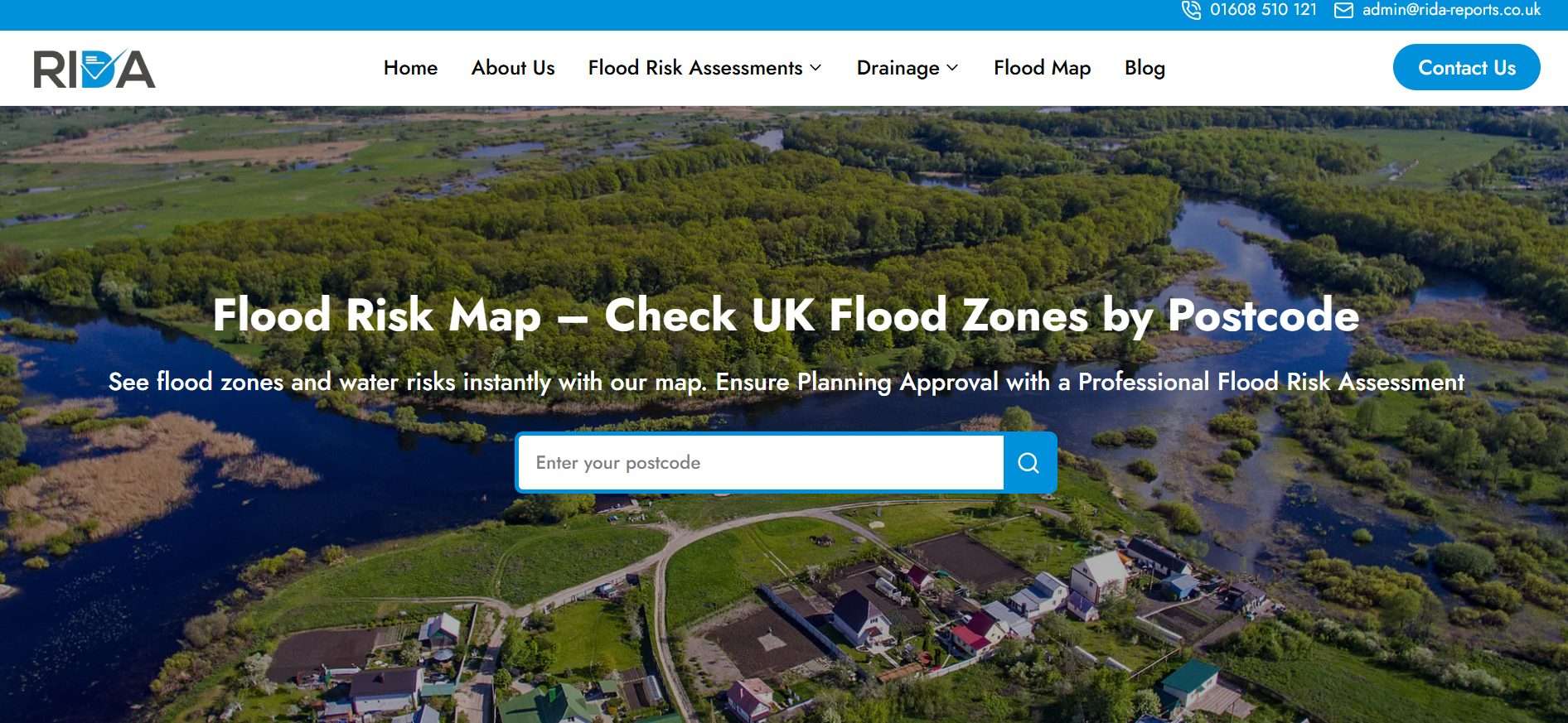 Check flooding in your area by entering your postcode