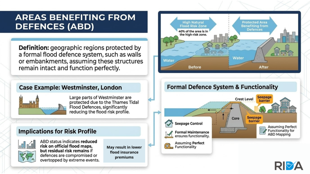 areas benefiting from flood defences