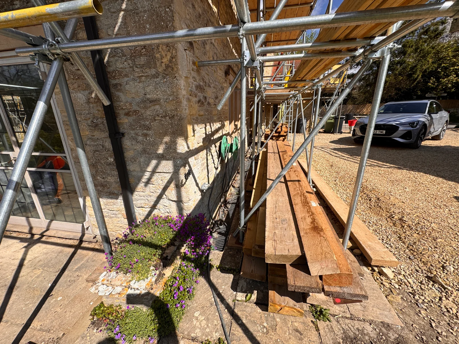 Sheet piling installation at the Phase 1B flood storage reservoir using low carbon steel